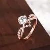 Anillo de Corona de Plata de Ley S925 para el Amor, Anillo de Diamante Sintético de Un Quilate para Mujer, Anillo de Pareja, Anillo de Mujer con Cuatro Garras, Tamaño Ajustable