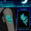 Xm&Xp Adesivo de Tatuagem Luminoso Azul Feminino Impermeável Duradouro Floresta Margarida Simples e Inteligente Borboleta Fresco