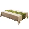Toalha de mesa estilo rústico, pano de mesa de centro estilo francês vintage, toalha de mesa retangular em jacquard, pano de capa decorativo verde pintura a óleo