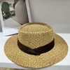 Chapéu de Palha Estilo Old Money para Férias na Praia de Verão, Chapéu de Sol Respirável Vazado Tecido à Mão em Palha, Chapéu de Sol para Exterior
