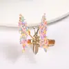 Presilha de Cabelo Borboleta Móvel com Strass, Liga de Estrela, Acessório de Cabelo Tridimensional Estilo Ins, Presilha Lateral, Joia, Ornamento de Cabelo com Diamantes Brilhantes