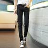 Mercancía de puesto al por mayor jeans de verano estilo coreano pantorrilla para hombre pantalones ajustados personalizados para hombre pantalones largos de moda para hombre estudiantes modernos
