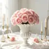Vaso de flores coluna romana novo estilo europeu transfronteiriço com duas alças, ornamento de artesanato em resina para casa, decoração de entrada para fotografia de casamento