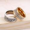 Suministro transfronterizo de comercio electrónico de anillos de diamantes de acero de titanio europeos y americanos al por mayor anillo de moda para hombres y mujeres anillo de pareja de diamantes de doble fila