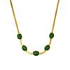 Colar de corrente de lâmina de esmeralda retrô transfronteiriça feminino simples elegante high-end sentido dourado celebridade design colar
