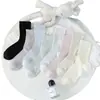 Calcetines Blancos Sin Costuras para Mujer, Estilo Delgado de Primavera y Verano, Calcetines de Fibra de Bambú hasta la Mitad de la Pantorrilla, Transpirables, Casuales, Cómodos Calcetines de Malla Holgados