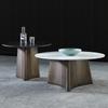 Mesa de centro redonda estilo italiano minimalista, tamanho rock plate, mesa lateral redonda, simples, moderna, combinação de escritório, mesa de chá, luz nórdica, luxo