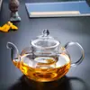 Bule de Vidro Aquecível Resistente a Altas Temperaturas Bule com Filtro Espessado Doméstico Kung Fu Bule de Chá Frutas Flores Conjunto de Chá