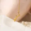 Colar Pingente Sapato de Ballet de Nicho Banhado a Ouro 18K para Mulheres, Design de Nicho, Corrente Elegante e Simples para Clavícula com Sapato de Dança