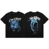 Camiseta de Verano Clásica de Manga Corta para Hombre Vlone Fog Mosaico Estampado Reflectante Marca de Moda V Grande Ajuste Holgado