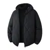 Nueva Chaqueta de Algodón Acolchada de Diamantes con Capucha para Hombre, Azul Oscuro, Engrosada, Bloqueo de Temperatura, Ropa Exterior de Protección contra el Frío, Múltiples Colores, Dropshipping