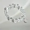 Pulsera de Cristal Natural para Estabilizar Emociones, Pulsera de Cristal Blanco, Simple y Minimalista, Lujo Ligero, de Nicho y Exquisita, Regalo para Mejor Amiga