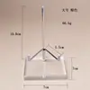 Soporte de exhibición cuadrado simple de acrílico, acero inoxidable y cristal con base transparente para especímenes de cristal y minerales