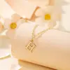 Collar Transfronterizo con Colgantes de Letra P de Nicho, Sencillo y Versátil, Lujo Ligero con un Toque de Alta Gama, Cadena para Clavícula para Mujer, Venta al por Mayor desde el Fabricante
