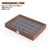 Caja de Joyería a Prueba de Polvo con Tapa, Grano de Madera de Nogal Negro, Caja para Pulseras, Anillos, Pendientes, Collares, Caja de Almacenamiento de Joyería