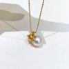 Accesorios de Plata S925 Colgante de Calabaza "Fulu", Exquisito y Compacto, con Perlas de 9-10 mm, Sin Perlas, Sin Cadena