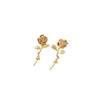 Pendientes de oro blanco de 18 quilates con incrustaciones de circonitas y rosa con perla, chapados en cobre, hechos a mano. Accesorios para pendientes de oro blanco.