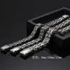 Pulsera de acero inoxidable de doble fila europea y americana para hombre, moderna, hip-hop, hebilla magnética, pulsera de doble capa de acero de titanio, cadena cubana imperial, transfronteriza