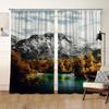 Customized Wind-Blown Wheat Field Scenery Curtains, Digitally Printed Blackout Balcony Curtains, Dropshipping from the Factory