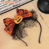 Diadema nueva de Halloween para niños Lazo naranja Pinza para el cabello Divertidos accesorios para el cabello de bruja Decoración para fiesta Tocado para foto