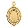 Acero Inoxidable 304 Oval Accesorios Joyería Accesorios Retro Europeos y Americanos DIY Joyería Hecha a Mano Collar Vacío Electrochapado en Oro de 18K