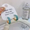 Banho de Ouro Real, Coleção Série Azul Moda Coreana e Japonesa, Brincos de Esmalte com Efeito Gotejante para Mulheres, Novos Brincos e Acessórios de Luxo Leve Nicho