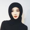 Inverno Novo Core-Spun Yarn Balaclava Chapéu Feminino Cor Sólida Listrado Xale Pescoço À Prova de Frio Pulôver Tricô Chapéu