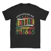 Camiseta Negra para Hombre Festival de Junio Historia Negra 19 de Junio de 1865 Camiseta Interesante Camiseta de Manga Corta