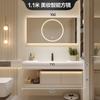 Entrada Francesa Estilo Luxo Creme Mesa de Lavar Lavatório Gabinete Combinação de Gabinetes de Banheiro Bancada de Pedra Artificial Combinação de Gabinete com Lavatório