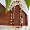 Guofeng Vintage Maillard Natural de alta calidad Ojo de Tigre Citrino Ónix Antiguo Collar Atmósfera Cadena Clavícula
