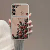 Funda tipo caja de pintura al óleo de rosa adecuada para Samsung S26, S24 Ultra, S25, con ventana de visualización grande, anticaídas, piel de cordero premium