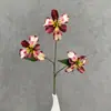 Nova flor de íris artificial com 3 cabeças, adequada para decoração de casa, exibição na sala de estar, adereços de fotografia de casamento e arranjos florais
