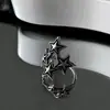 Anillo Hueco de Estrella Retro Tallado Sol Luna Estrella Regalo para Estudiante Comercio Exterior Europeo y Americano Plata Tailandesa Flores Talladas