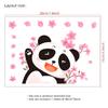 Pegatina de PVC para interruptor con diseño de panda de dibujos animados en flor de durazno CH81431, para interruptor de entrada de dormitorio, decoración del hogar