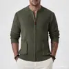 Comercio Exterior Transfronterizo Ropa de Hombre Nueva Moda Otoño Suéter Casual Cárdigan Prendas de Punto para Hombre Chaqueta Abrigo Rayada Simple