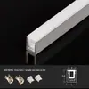 Luz Linear LED Embutida Design de Corpo Estreito de Alumínio Ranhura de Alumínio Montada em Superfície Oculta Armário Guarda-Roupa Perfil de Ranhura de Luz em U