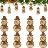 Muñeco de Nieve de Madera Plano 2D de 8 Piezas Estilo Vintage Colgante Decorativo para Árbol de Navidad y Hogar