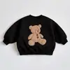 Ropa Nueva de Otoño 2025 para Niños y Niñas, Sudadera Casual Holgada de Manga Larga con Forro Polar de Dibujos Animados de Osos para Niños