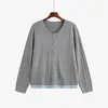 Suéter de punto trenzado de color block estilo suave para mujer talla grande 2026 otoño talla grande cuello redondo suelto top corto 22881