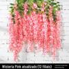 Guirlanda de Flores de Glicínia Artificial Plástico Flor Falsa Videira Pendurada no Teto Decoração de Casamento Interno Flor Planta Verde Videira Violeta Artificial