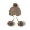 Gorro de Punto Estilo Nuevo con Protección para las Orejas, Gorro de Cachemira para Mujer, Gorro con Pompón, Gorro para Clima Frío, Gorro Grueso de Punto Trenzado para Otoño e Invierno