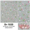 Manicura de Flores Silvestres Coloridas de Primavera Pegatinas en Relieve Pintura al Óleo Romántica Frescas Simples Lindas Pegatinas para Uñas Estilo Nuevo