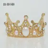 Decoración de Pastel Corona de Cumpleaños Transfronteriza Adornos para Hornear Perla Redonda Flores para Fiesta de Novia Corona Venta al por Mayor E18