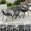 Mesa plegable, mesa y sillas de exterior, uso en patio y hogar, mesa cuadrada pequeña simple para poner puestos, mesa redonda portátil, mesa y sillas de comedor, juego de ocio