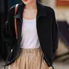 Chaqueta de solapa texturizada de triacetato, chaqueta de béisbol de alta gama, nueva ropa elegante para mujer, top corto de otoño 2026
