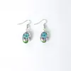 Set de Pendientes de Colgante de Vidrio Ovalados Hechos a Mano DIY Flor de Cerezo Narciso Pendientes de Moda Pendientes Árbol de la Vida