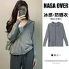 Nueva Ropa Gris con Protección Solar para Niñas, Cárdigan Transpirable de Seda Helada de Corte Holgado para Verano, Chaqueta Fina con Capucha de Ajuste Delgado con Protección UV