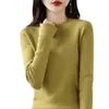 Camiseta básica de punto de cuello redondo para mujer, corte ajustado y adelgazante, suéter elegante nuevo para otoño e invierno 2026