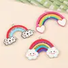 Accesorios coreanos Ins de acrílico multicolor en forma de U con franja arcoíris, accesorios simples de nicho semicirculares para bricolaje