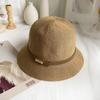 Chapéu de pescador de algodão e linho leve e respirável, chapéu de bacia com cinto elegante para mulheres, chapéu de sol ao ar livre de verão, protetor solar
